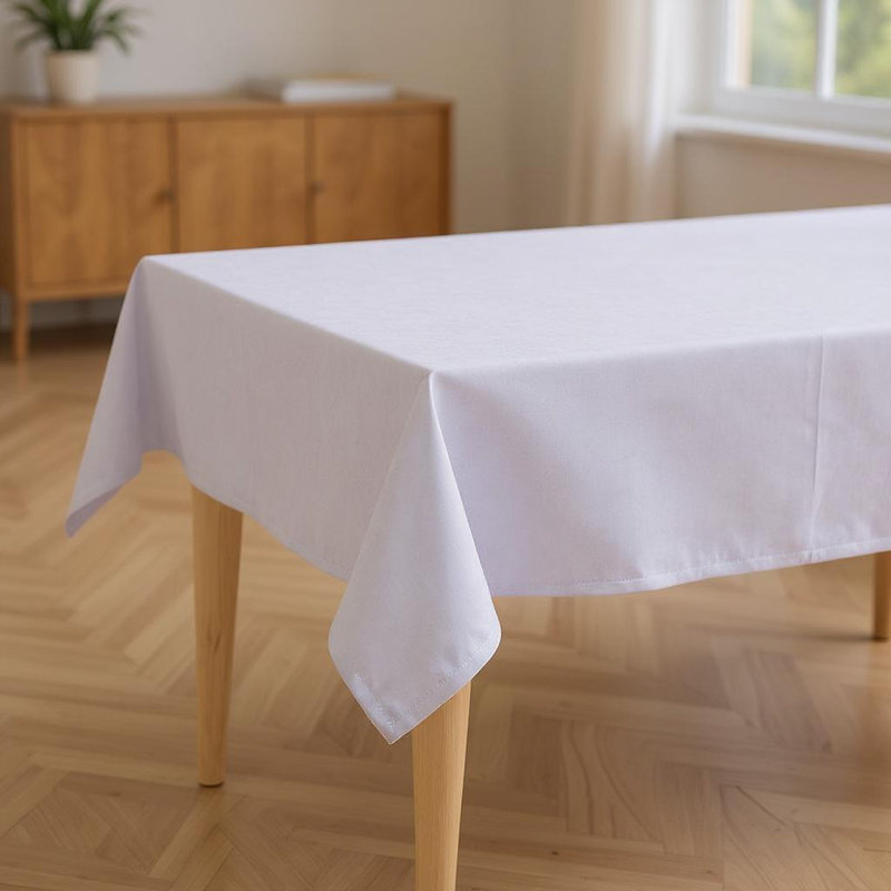 55" X 104" Gray Polyester Tablecloth, 104" L x 55" W, Gray
