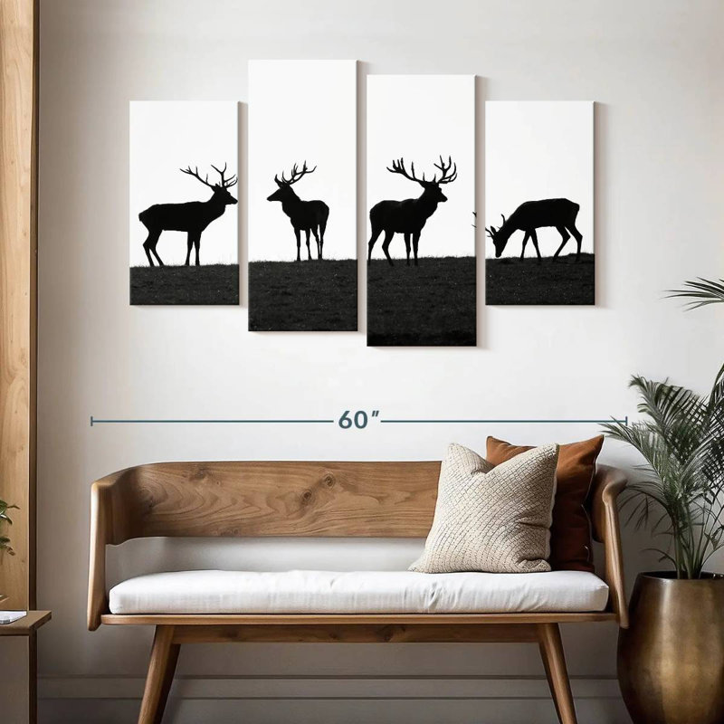 Brampt Elk Deer Silhouettes, 32"H x 52"W