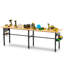 Fabriqué en bois massif de 244 cm (96 po) avec une capacité de 907 kg (2 000 lb), hauteur réglable, côtés, prise de courant et rangement - Pour le montage et la réparation - Plateau de 244 cm (96 po), prise, boîte, roulettes ou pieds de nivellement - Idéal pour le travail du bois.