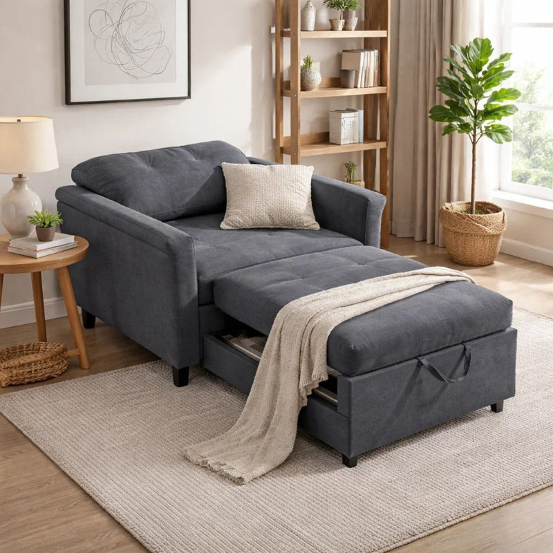 Fauteuil convertible capitonné l 35 po