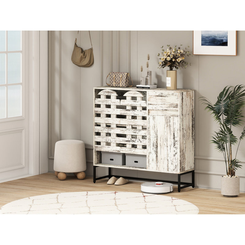 Console de bar 44,3 po avec portes et tiroir Vintage Rustic