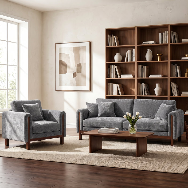 Fauteuil rembourré 43,7 po, fauteuil d'appoint moderne surdimensionné avec accoudoirs rembourrés pour la chambre à coucher du salon