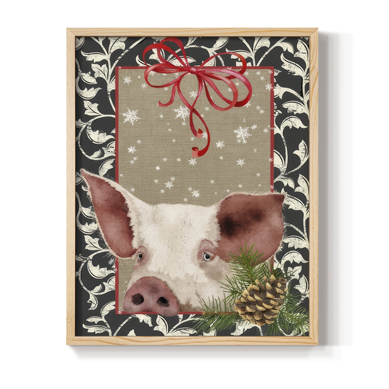 «County Christmas Farm II», reproduction encadrée - bois massif, Naturel, H 11 po x l 9 po