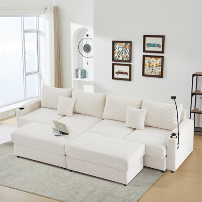 Canapé modulaire multifonctionnel avec repose-pieds