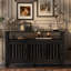 Buffet industriel de style ferme de 140 cm (55 po) avec rangement à 3 portes et fini sablé à deux niveaux