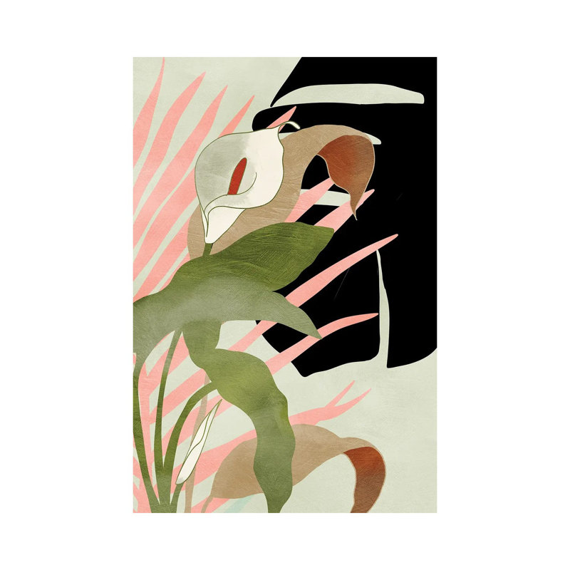 «Tropical Floral» par Ana Rut Bré - impression d'art graphique, Aucun mat, Toile tendue, H 18 po x l 12 po x 1,5 po
