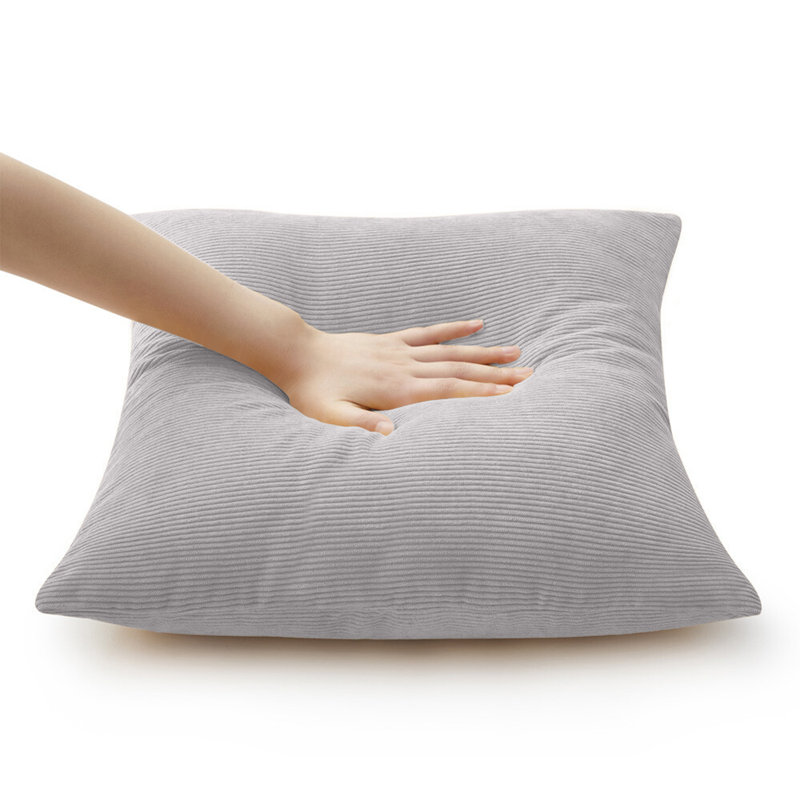 Striped Square Throw Pillow Insert, Silver