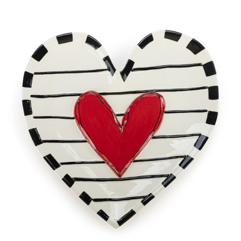 Red Heart Giving Plate - 10In