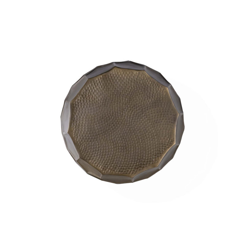 Table de bout et table d'appoint modernes en aluminium de 21 po de hauteur Modern, Doré