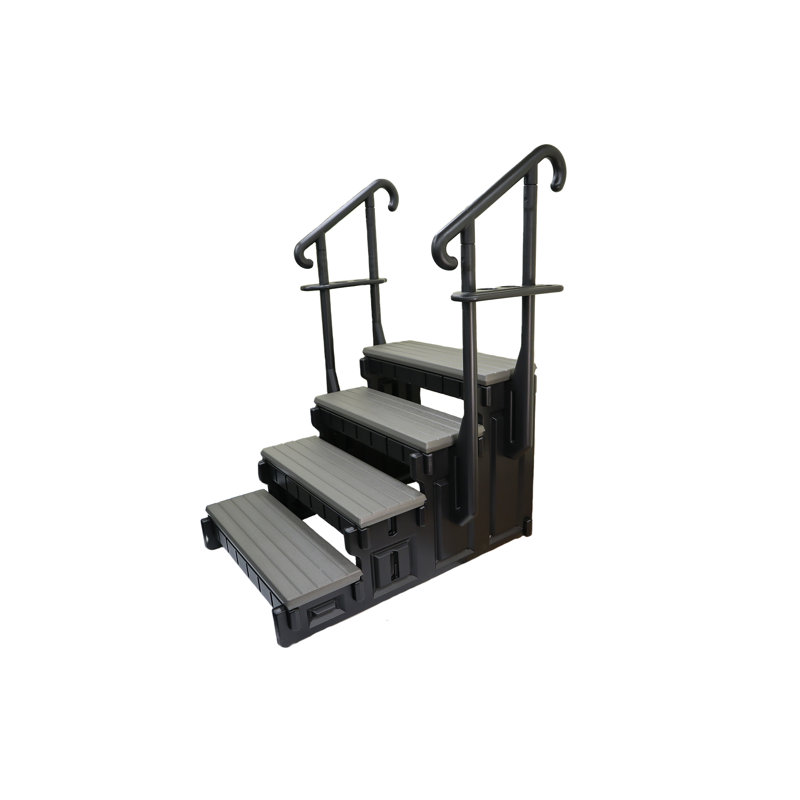 Escalier 4 marches pour jacuzzi Signature, Gris / Gris