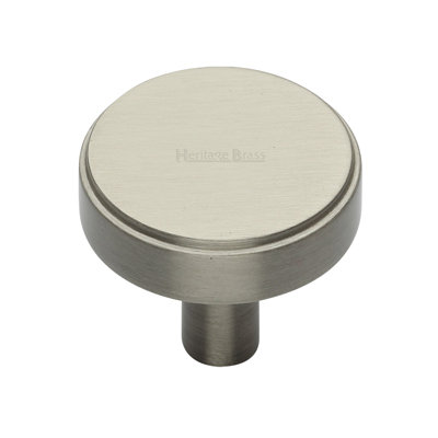 Heritage Brass Cabinet Knob Stepped Disc Design