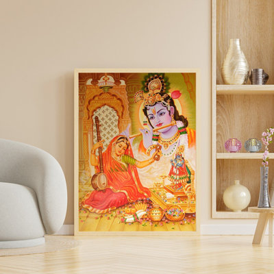 Mirabai And Krishna | Oil Painting On Canvas