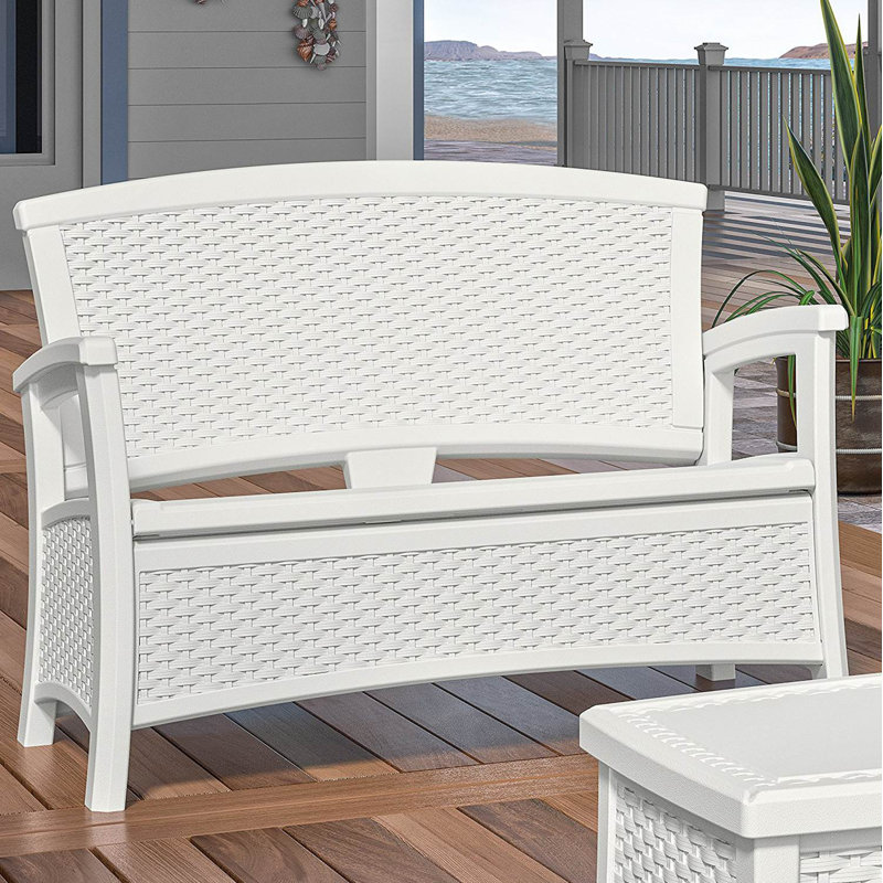 Elements 47'' Resin Outdoor Loveseat, White