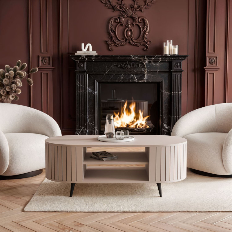 Coffee Table with Storage, Black, Cashmire
