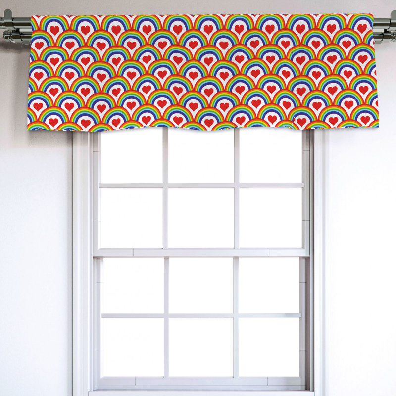 Sateen Geometric Ruffled Window Valance