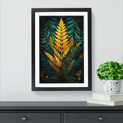 Fern Leaf Geometric No.2 - Single Picture Frame Print on Wood