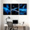 Abstrait station spatiale nébuleuse, planète cosmos, étoiles galaxies, ensemble de 3 impressions sur toile