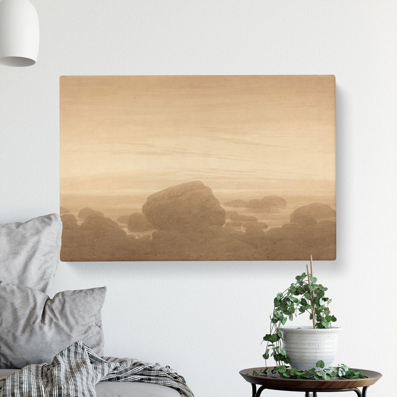 Moonrise On An Empty Shore by Caspar David Friedrich - Wrapped Canvas, 50cm H x 76cm W x 3cm D