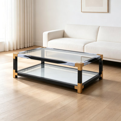 Lafty Clear Glass Coffee Table