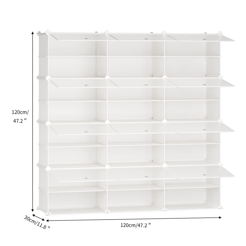 24 Pair Shoe Storage Cabinet, White