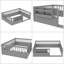 Lit double Montessori avec rails de sécurité et bibliothèque - gris-2126919844