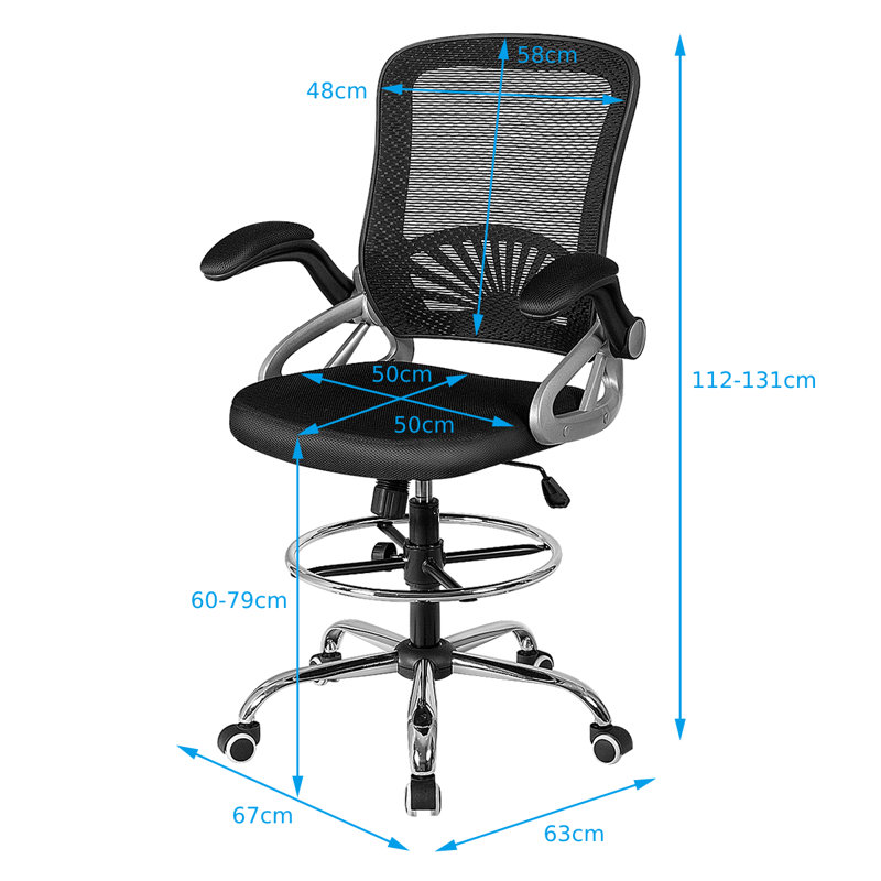 Inbox Zero Franktown Mesh Drafting Chair
