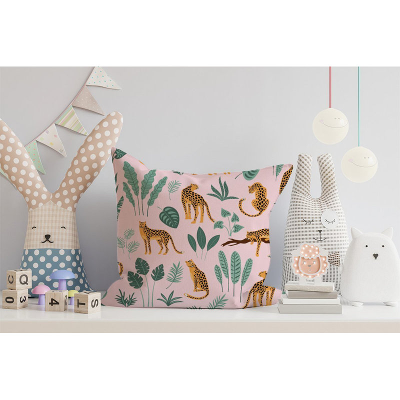 Hopson HAND DRAWN LEOPARDS Square Throw Cushion