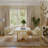 Modern White Faux Marble Dining Table with Double Pedestals Base Pre-Assembly-833936338