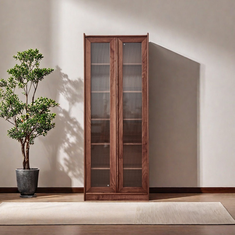Pure solid wood black walnut bookcase