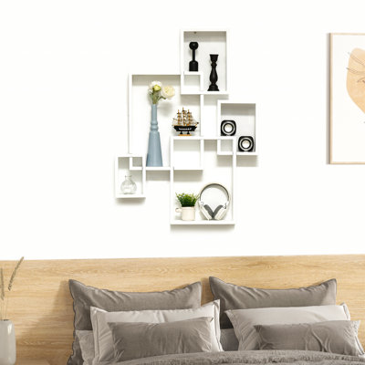 Kliebert 89.5cm H x 65cm W Solid Wood Floating Bookcase