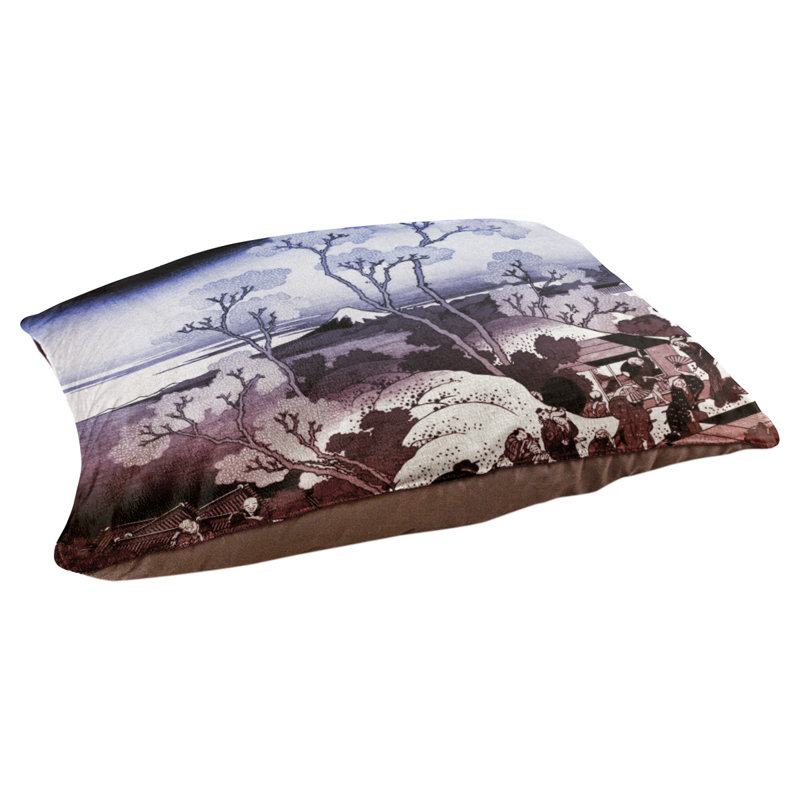 Burkart Fleece Pet Bed, 42" L x 52" W, Blue/Red/Dark Brown