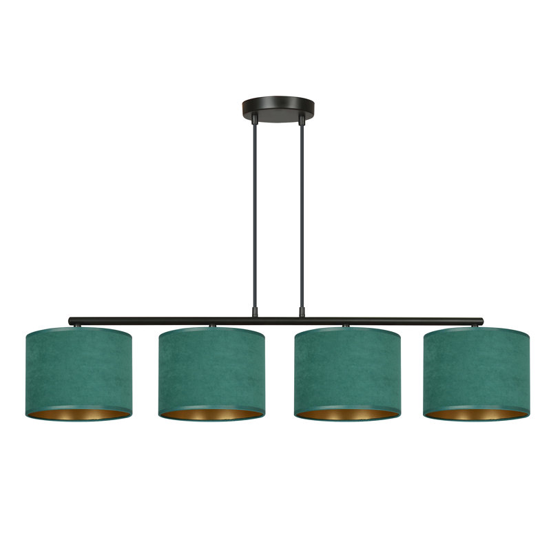 Eamie 4 - Light Kitchen Island Drum Pendant, Green