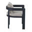 Chaise de salle à manger en aluminium, cadre gris foncé avec coussin beige, ensemble de 2-696714266