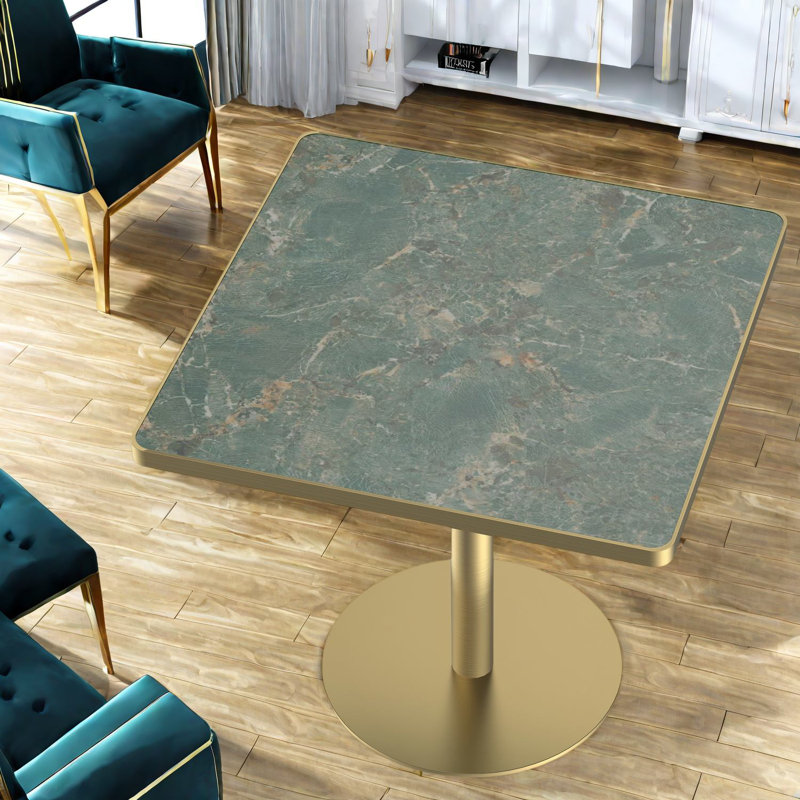 Tables de salle à manger carrées modernes avec plateau en faux marbre, élégantes et durables pour la maison