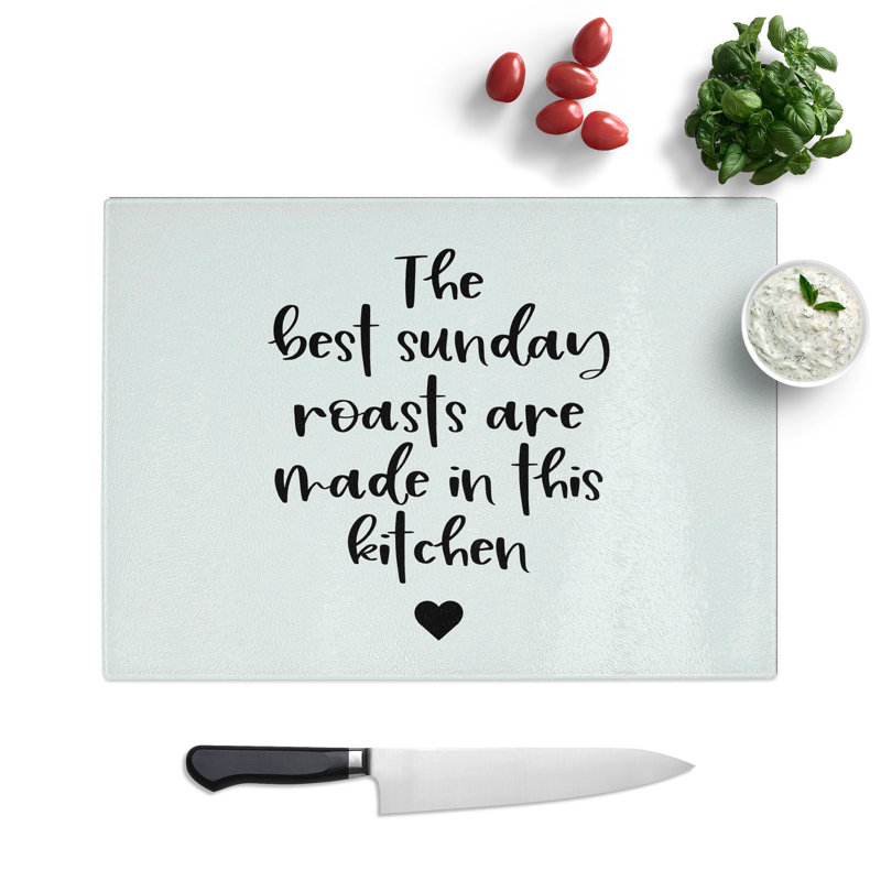 Sunday Roasts Typography Chopping Board, 20cm W x 28.5cm L