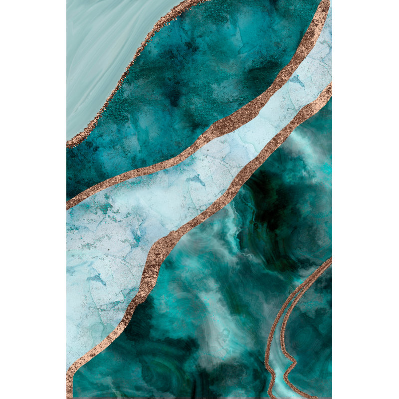Turquoise Gemstone Luxury - Wrapped Canvas Print, 18" H x 12" W  