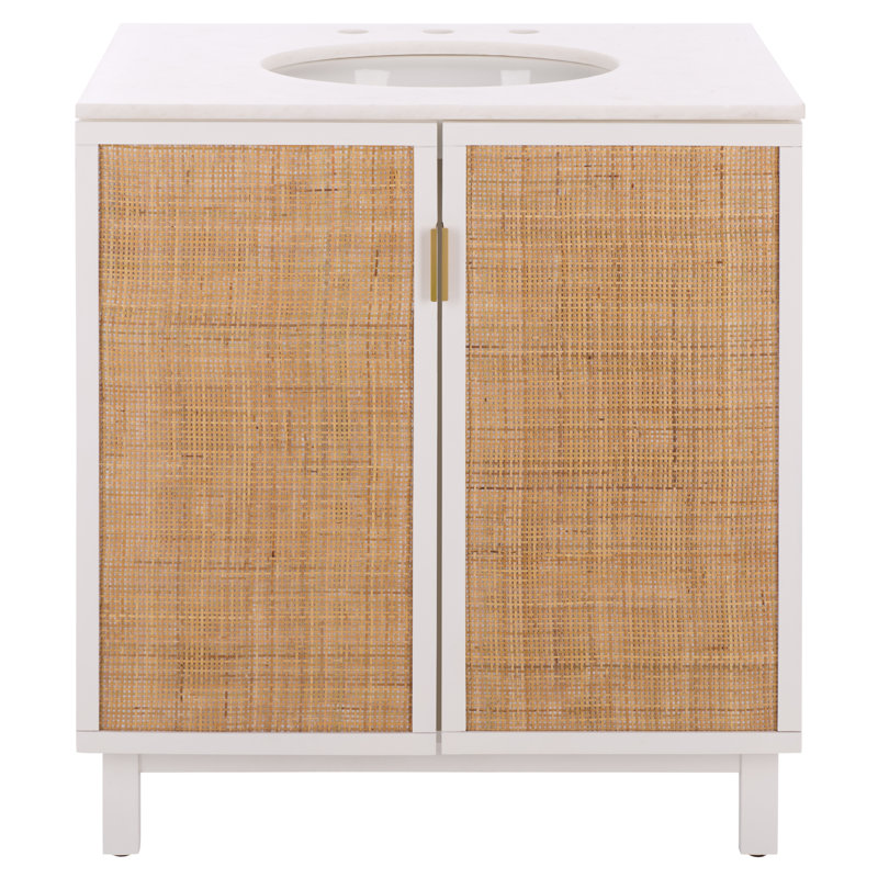 Meuble-lavabo 30 po avec plateau en marbre Bobby Rattan Doors