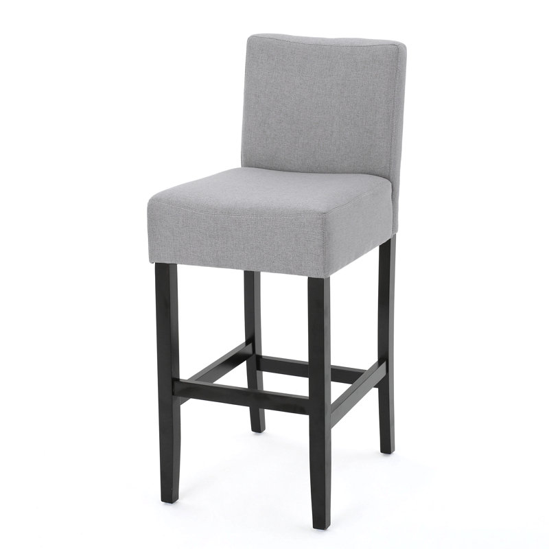 Tabouret 30 "en tissu avec cadre en bois massif (ensemble de 2), Gris