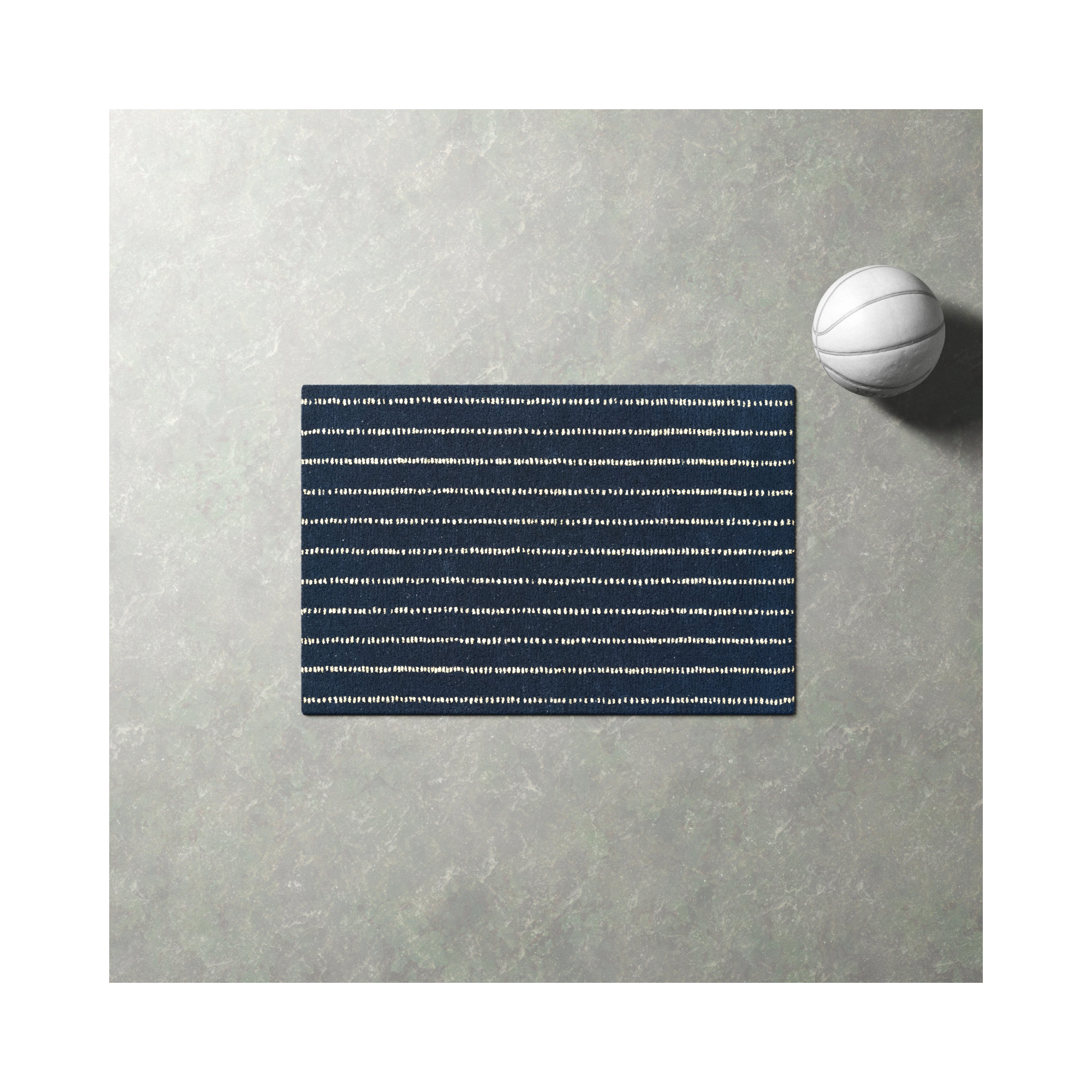 Nichols Hand Tufted Wool Navy Rug, Rectangle 2' x 3'