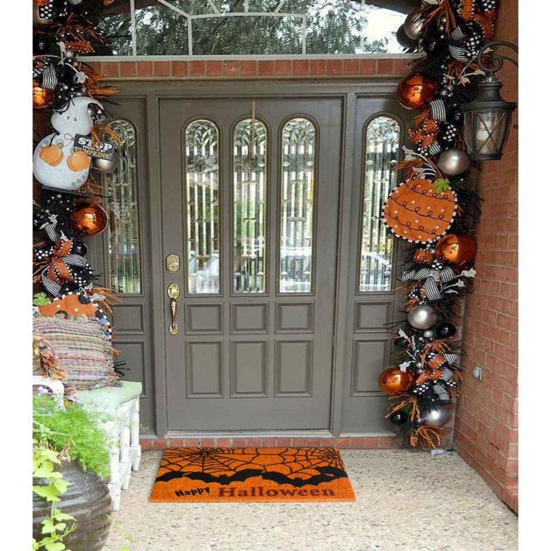 Tapis de porte antidérapant 30 po 18 po x Iarpulf Happy Halloween