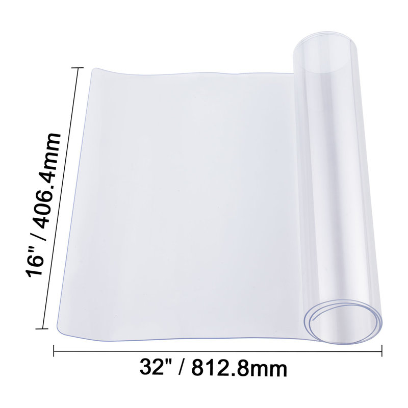Clear PVC Table Protector 16x32 Inch - 1.5mm Thick Transparent Desk Pad for Scratch & Heat Protection