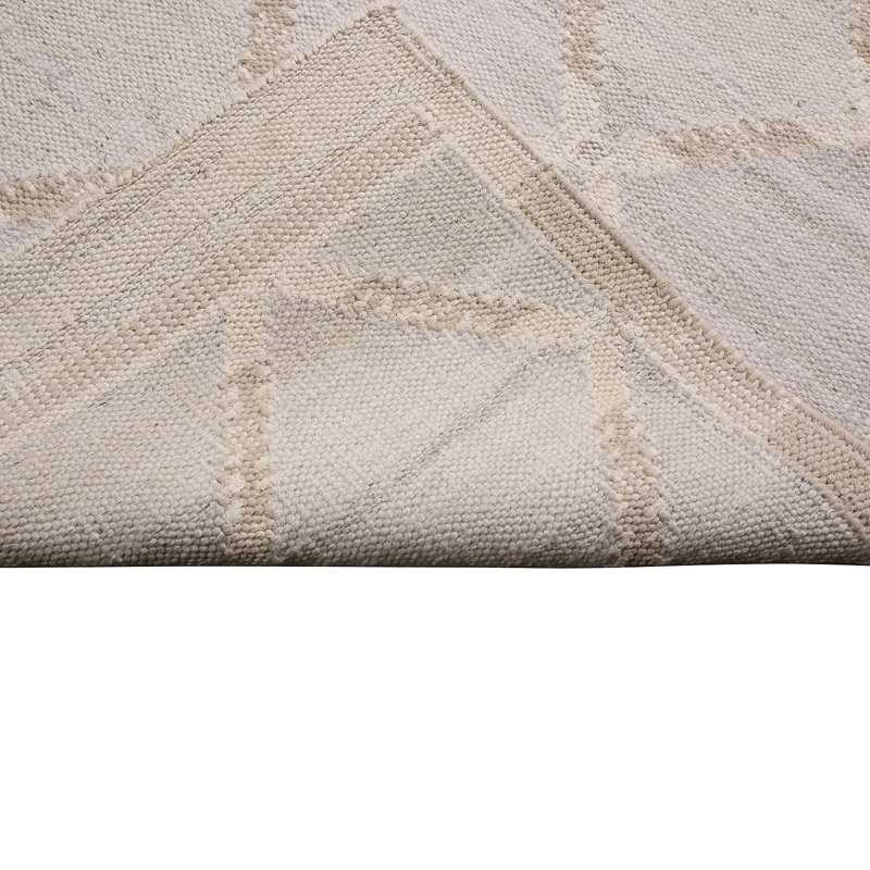 Rug & Kilim’S Scandinavian Beige Gray And Blue Natural Wool Rug, Rectangle 10' x 14'