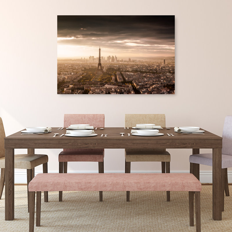«Paris Golden Hour», reproduction d'art dramatique abstraite contemporaine, art mural, H 32 po x l 48 po