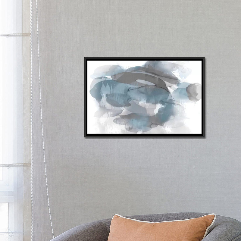 «Flow I», impression sur toile, H 18 po x l 26 po x P 1,5 po, Toile avec cadre noir, Pas de tapis