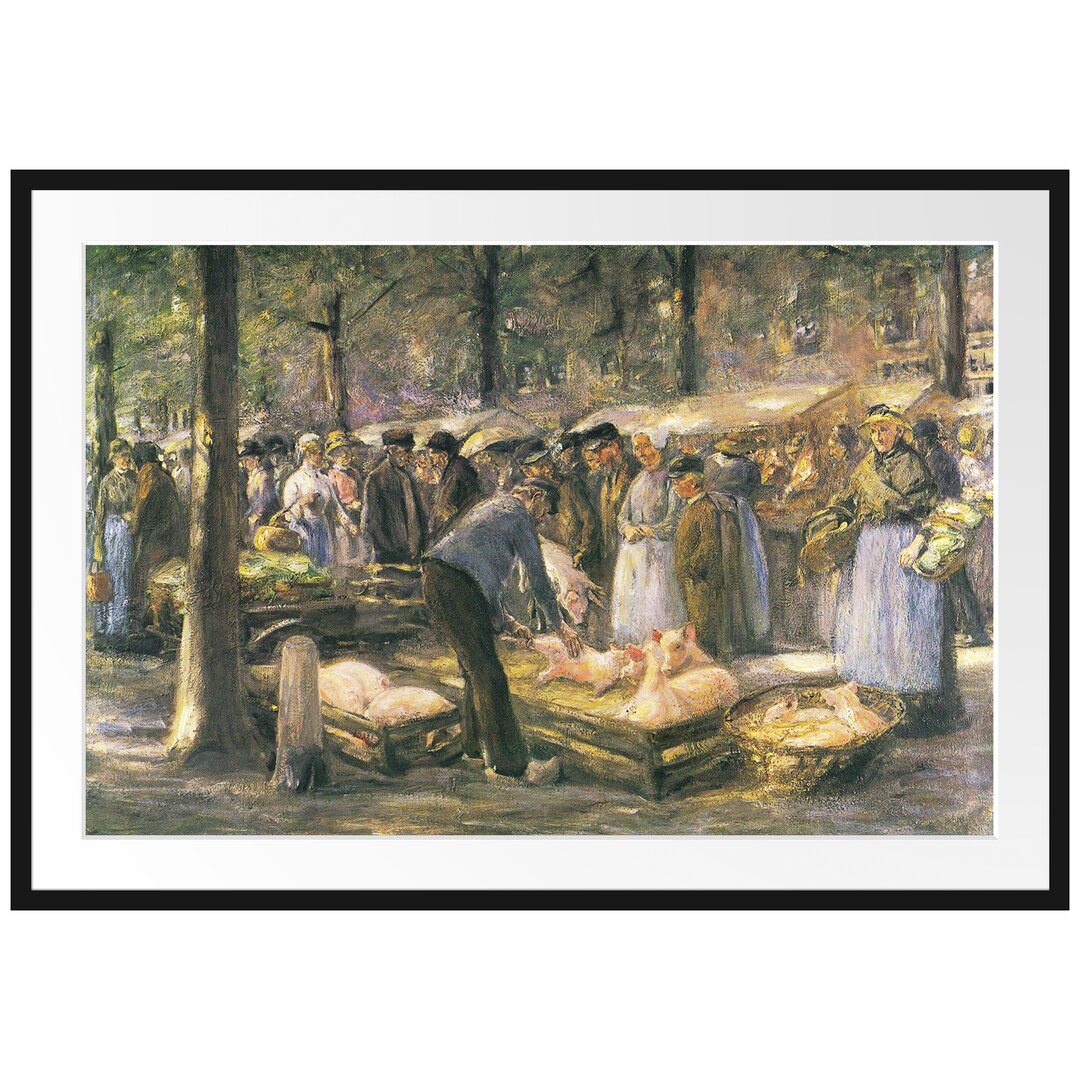 Gerahmter Kunstdruck Pig Market in Haarlem von Max Liebermann