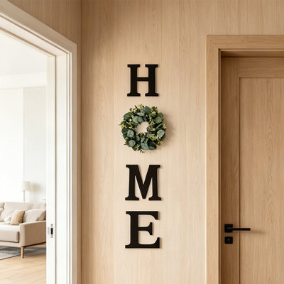 Home Wooden Wall Decor Spring Alphabet Wreath St. Patrick's Day Decor Summer Welcome Door Hanging
