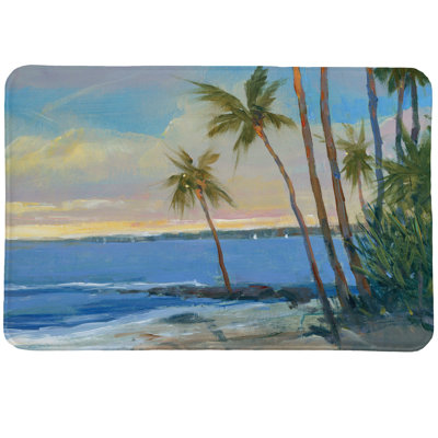 Tropical Breeze Floral Polyester Water Resistant Anti-Fatigue Non-Skid Kitchen Mat