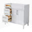 Meuble-lavabo de salle de bain autoportant avec lavabo et 2 tiroirs
