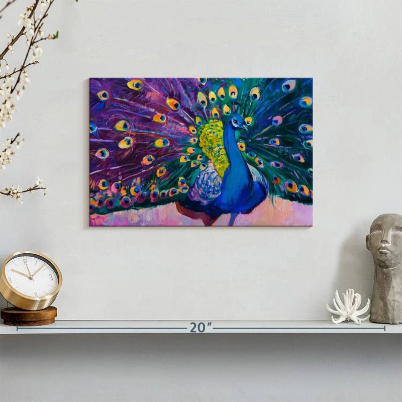 " Dazzling Peacock ", 8" H x 12" W x 1" D