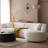 126.37" Boucle Upholstered Curved Sofa-327539489-327539488